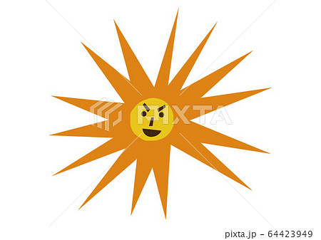 夏のイメージ 夏の太陽のイラスト 強い太陽光線のクリップアート のイラスト素材