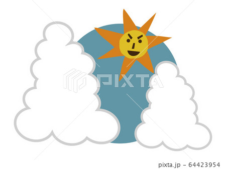 夏のイメージ 夏の太陽のイラスト 強い太陽光線のクリップアート のイラスト素材