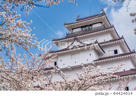 春の鶴ヶ城(若松城) 福島県会津若松市 春の鶴ヶ城(若松城) 福島県会津若松市 64424014