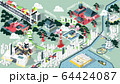 isometric graphic design vector illustration of Tokyo famous place map for travel 64424087