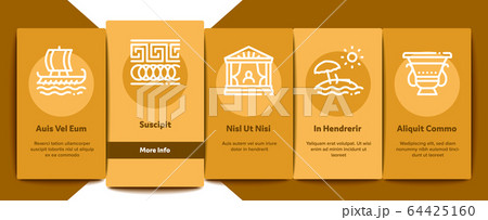 Greece Country History Onboarding Elements Icons Set Vector 64425160