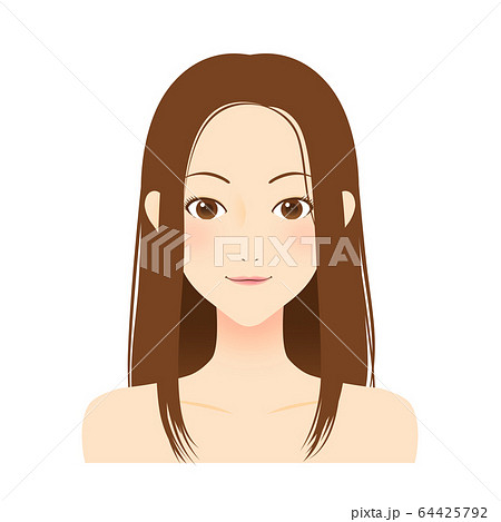 女性　美容　ロングヘア　イラスト 64425792