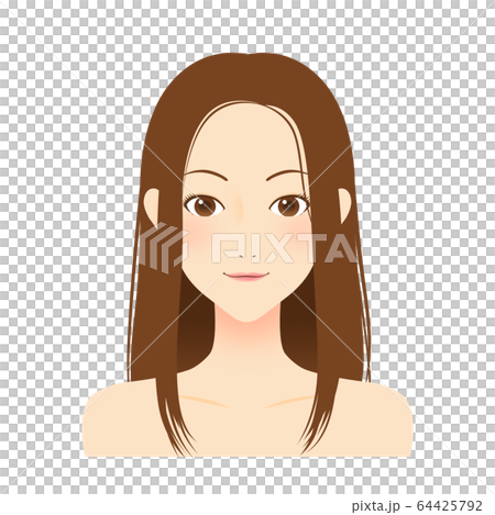 女性　美容　ロングヘア　イラスト 64425792