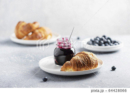croissant and blueberry jam croissant and blueberry jam 64428066