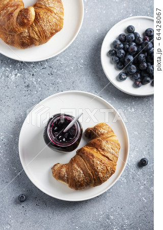 croissant and blueberry jam croissant and blueberry jam 64428067