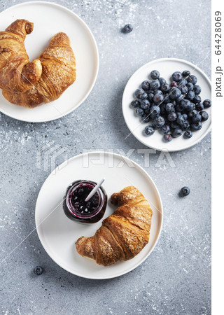 croissant and blueberry jam croissant and blueberry jam 64428069