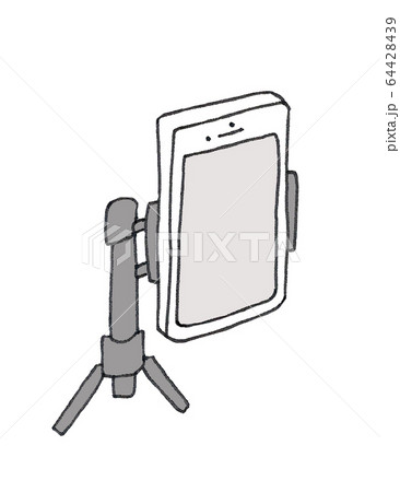スマホスタンド オンラインのイラスト素材