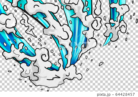 水しぶき 浮世絵風 波 エフェクト 水 日本 Pngのイラスト素材