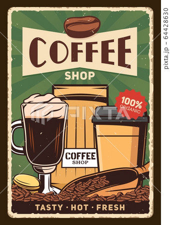Irish coffee cup, beans and package Irish coffee cup, beans and package 64428630