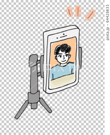 Smartphone stand video call Smartphone stand video call 64428633
