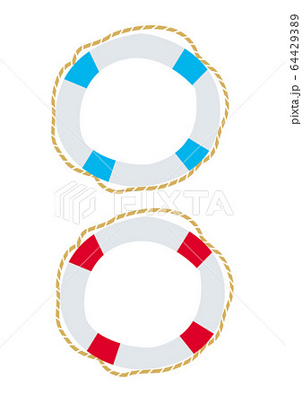 小舟の浮輪 救命浮輪のイラスト素材