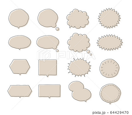シンプルでおしゃれな吹き出し 線 ベクターのイラスト素材