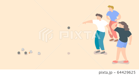 Men and women playing petanque 64429625