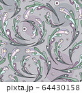 Hand drawn oak leaves vector seamless pattern. Abstract leaf nature background 64430158