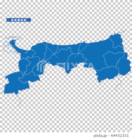 鳥取縣地圖簡單的藍色城市 64432331