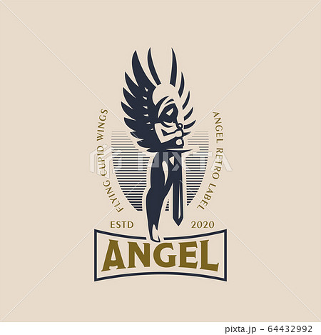Woman angel with a sword in her hands. 64432992