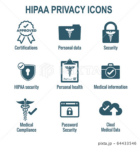 HIPAA Compliance icon set with hippa image 64433546