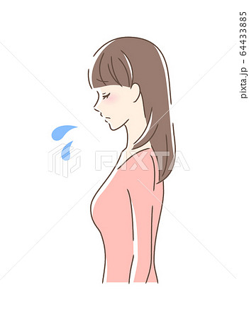 悲しむ女性の横顔 64433885