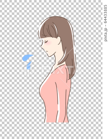 悲しむ女性の横顔 64433885