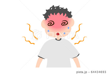 熱中症でめまいを起こす男の子のイラスト 64434693