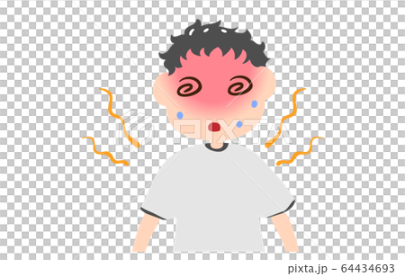 熱中症でめまいを起こす男の子のイラスト 64434693