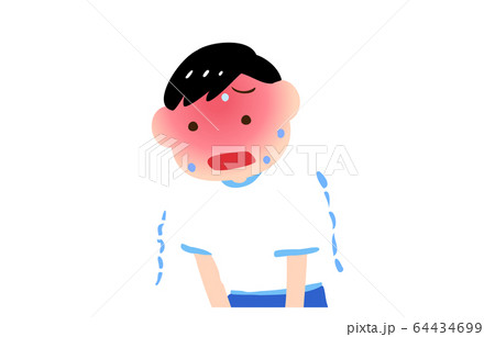 熱中症で震える男の子のイラスト 64434699
