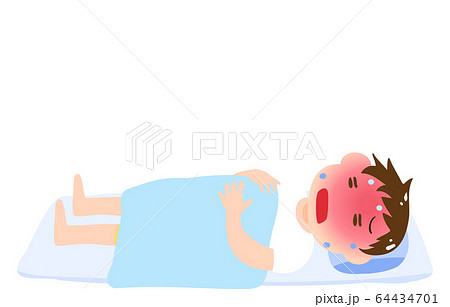 夏に熱を出す男の子のイラスト 夏に熱を出す男の子のイラスト 64434701
