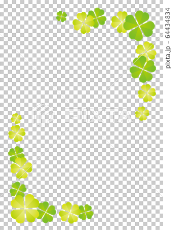 可愛いクローバーの縦型フレームのイラスト素材