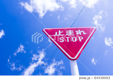 青空に生える一旦停止 64436003