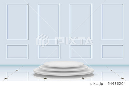 white podium and spotlight light in the studio room white podium and spotlight light in the studio room 64436204