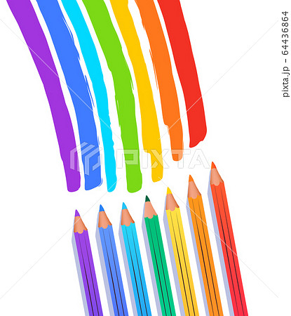 Child drawing of rainbow colors Child drawing of rainbow colors 64436864