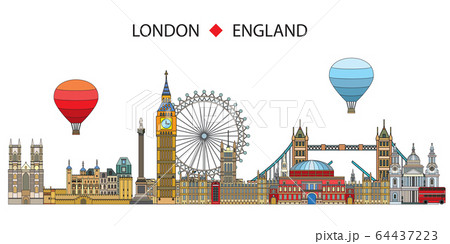 London Colorful Line Art 6のイラスト素材