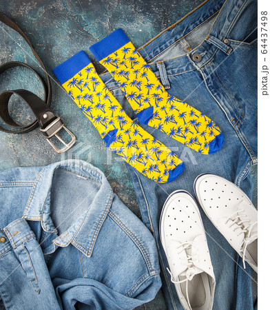 Flat lay fashion photography. Stylish women's 64437498