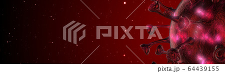 Microscope virus cell. Pandemic bacteria pathogen medical health risk, Corona COVID-19 Alert SOS, immunology, virology, epidemiology concept. 3D illustration 64439155