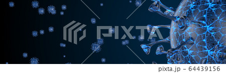 Microscope virus cell. Pandemic bacteria pathogen medical health risk, Corona COVID-19 Alert SOS, immunology, virology, epidemiology concept. 3D illustration Microscope virus cell. Pandemic bacteria pathogen medical health risk, Corona COVID-19 Alert SOS, immunology, virology, epidemiology concept. 3D illustration 64439156