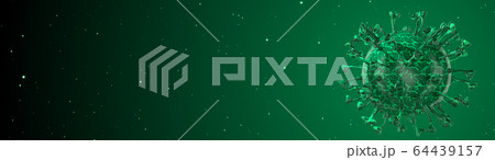 Microscope virus cell. Pandemic bacteria pathogen medical health risk, Corona COVID-19 Alert SOS, immunology, virology, epidemiology concept. 3D illustration 64439157