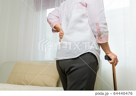 Back pain old woman suffer at home, healthcare problem of senior concept Back pain old woman suffer at home, healthcare problem of senior concept 64440476