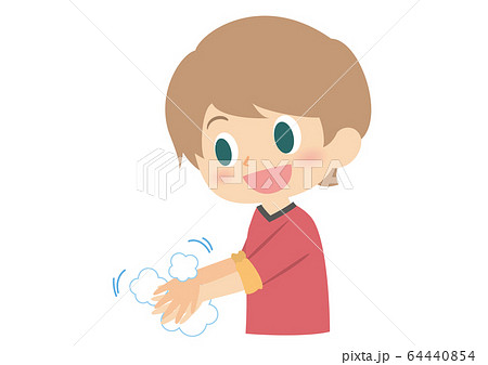 男子の手洗い　指の間 64440854