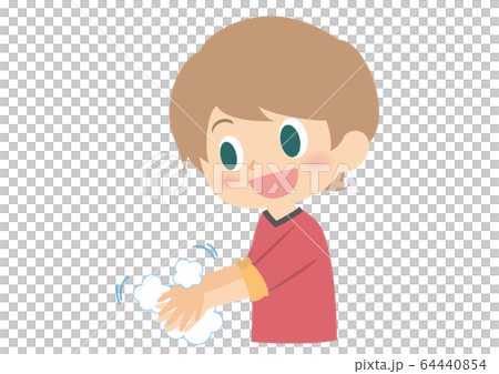 男子の手洗い　指の間 64440854