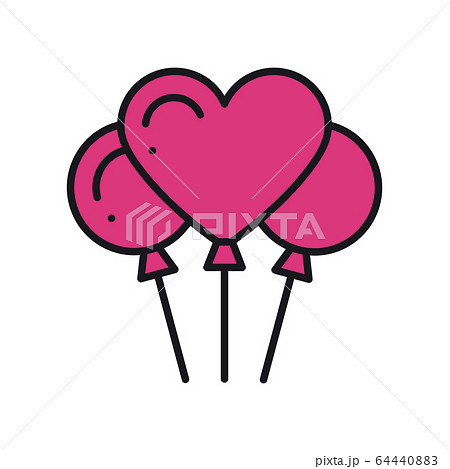 Heart shaped balloon icon. Air balloon sign and symbol. Love, relationship, wedding, romantic, party, celebration, birthday theme. Heart shaped balloon icon. Air balloon sign and symbol. Love, relationship, wedding, romantic, party, celebration, birthday theme. 64440883