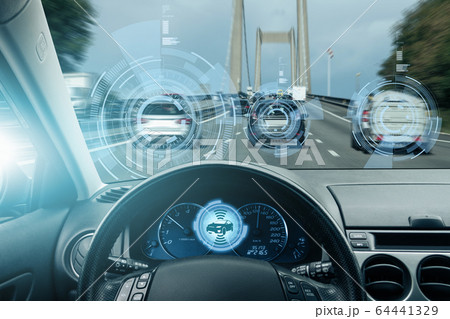 Vehicle to vehicle communication. Data exchange between cars. Vehicle to vehicle communication. Data exchange between cars. 64441329