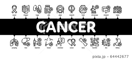 Cancer Human Disease Minimal Infographic Banner Vector Cancer Human Disease Minimal Infographic Banner Vector 64442677
