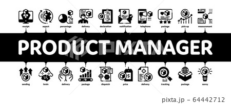 Product Manager Work Minimal Infographic Banner Vector 64442712