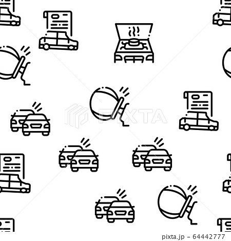Car Crash Accident Seamless Pattern Vector 64442777