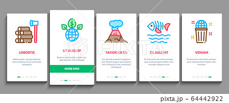 Climate Change Ecology Onboarding Elements Icons Set Vector Climate Change Ecology Onboarding Elements Icons Set Vector 64442922
