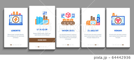 Factory Industrial Onboarding Elements Icons Set Vector 64442936