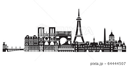 Paris City Skyline Vector 4のイラスト素材