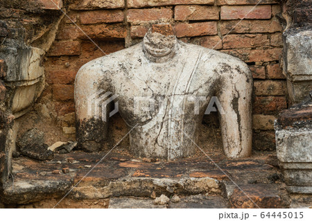 Buddha at the ancient capital of Sukhothai, Thailand. Sukhothai Historical Park is the UNESCO world heritage Thailand   64445015