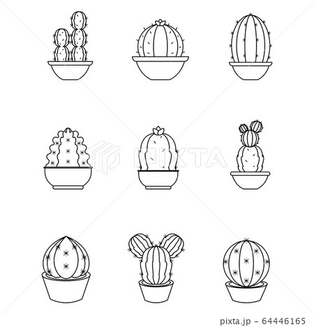 Set of cactus icons 64446165