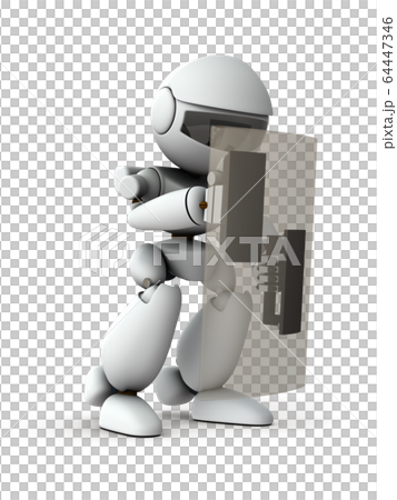 使用盾牌防禦的人工智能機器人 64447346